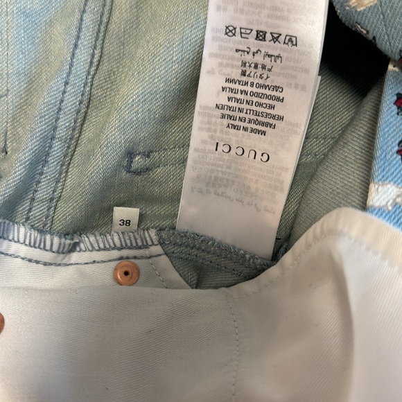 NWOT Gucci printed skirt denim xs 38 blue printed floral bunny coquette - Picture 9 of 9